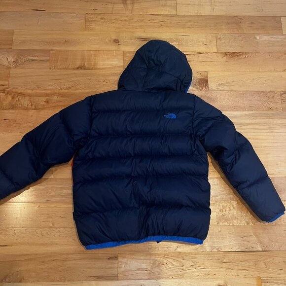 The North Face Kids 550 Goose Down Moondoggy Full Zip Jacket Reversible Coat L - Picture 2 of 8